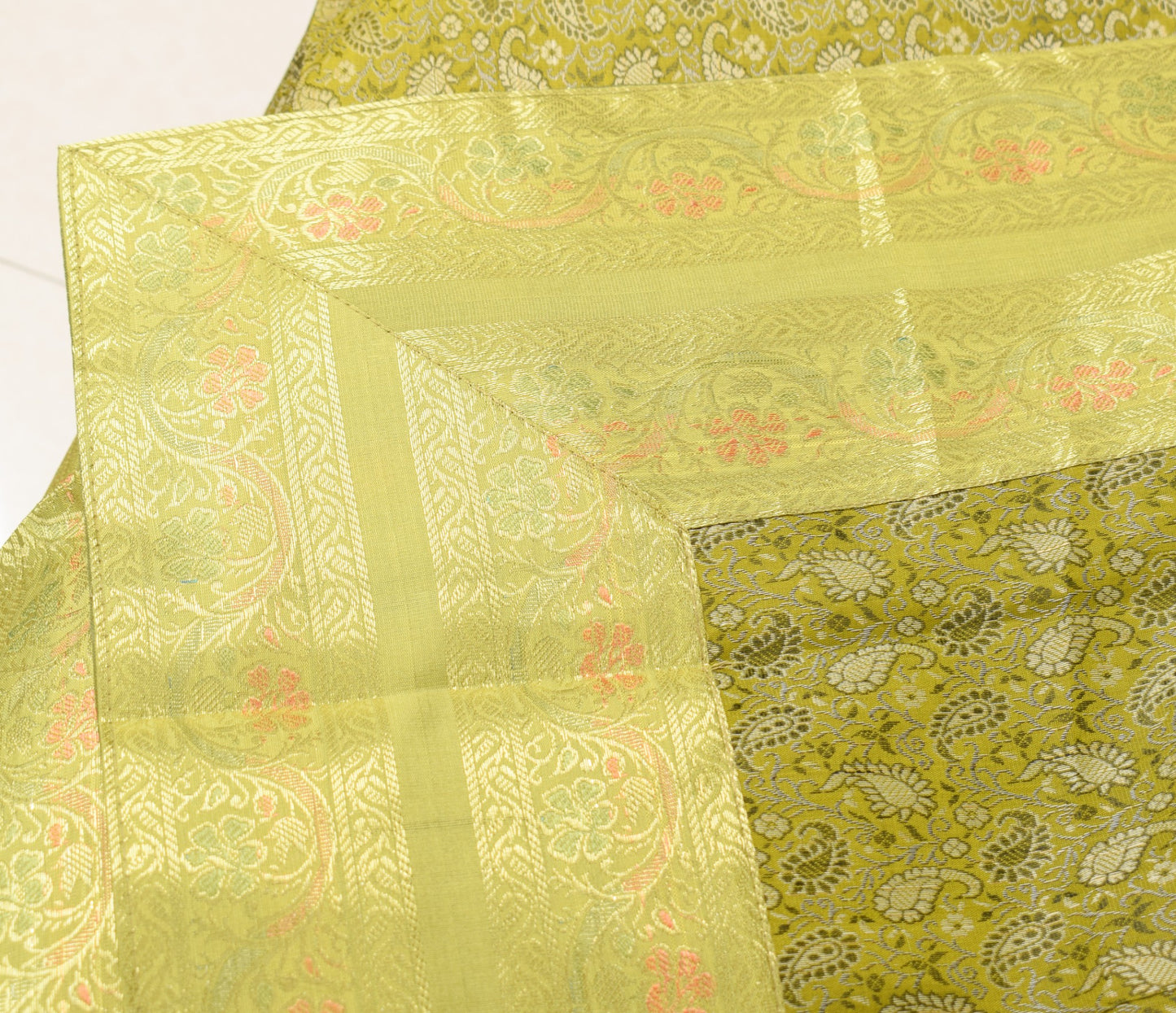 Elegant Green Banarasi Diwan Set Silk Woven Zari Brocade Cushion & Bolster Cover