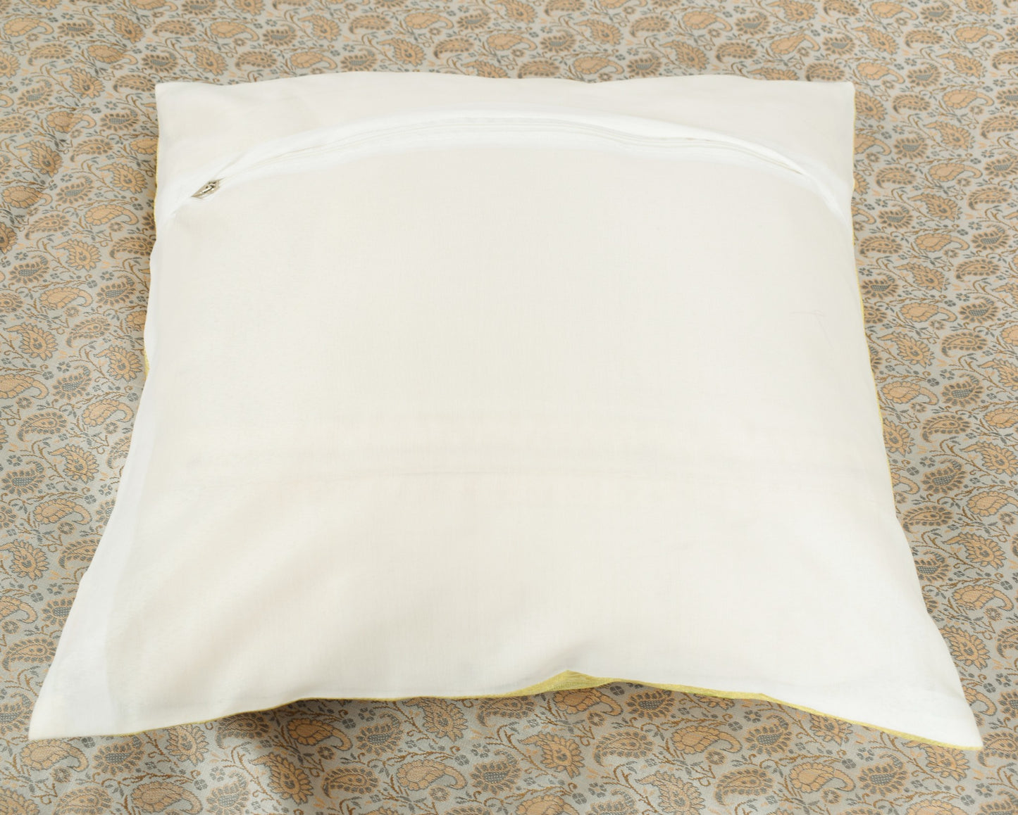 Banarasi Light Gray Diwan Set Cushion & Bolster Cover Silk & Woven Zari Brocade