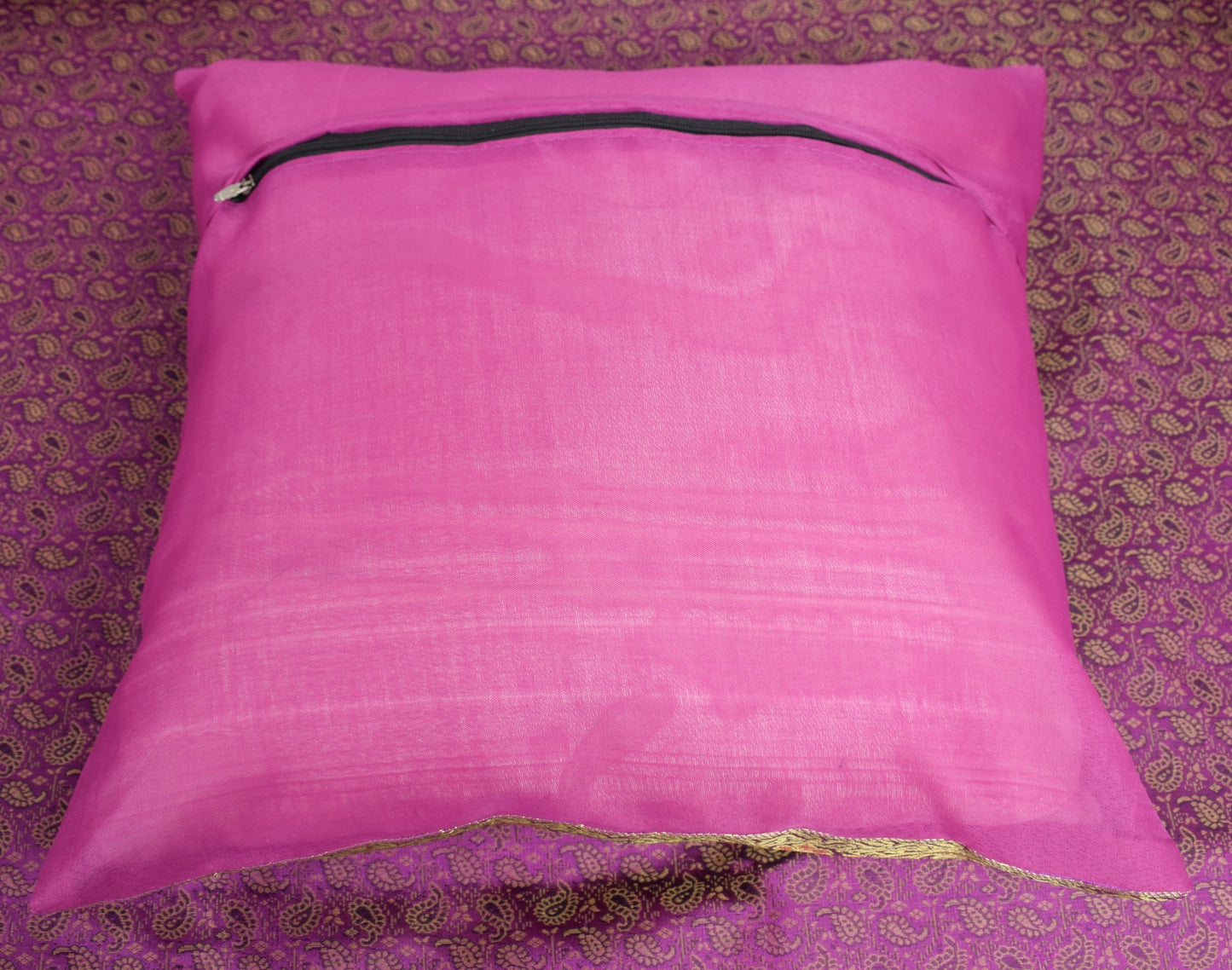 Purple Banarasi Diwan Set – Rich Silk Woven Zari Brocade Cushion & Bolster Cover