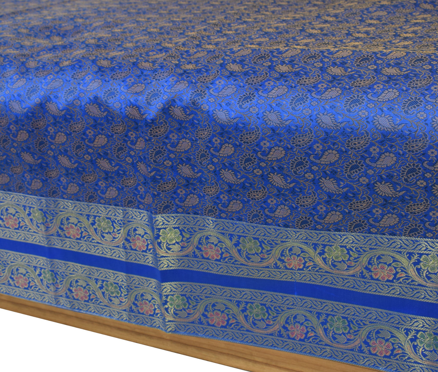 Ethnic Blue Banarasi Diwan Set – Featuring Silk Fabric & Intricate Zari Brocade