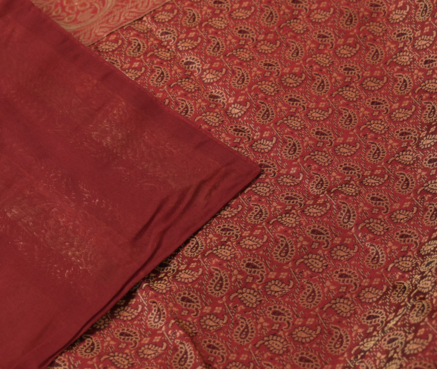 Banarasi Ethnic Maroon Diwan Set Cushion & Bolster Cover Silk Woven Zari Brocade