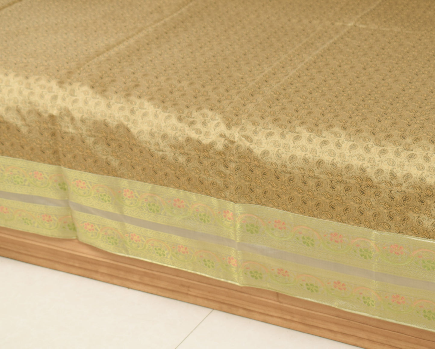 Rich Brown Banarasi Diwan Set – Silk Woven Zari Brocade Cushion & Bolster Cover