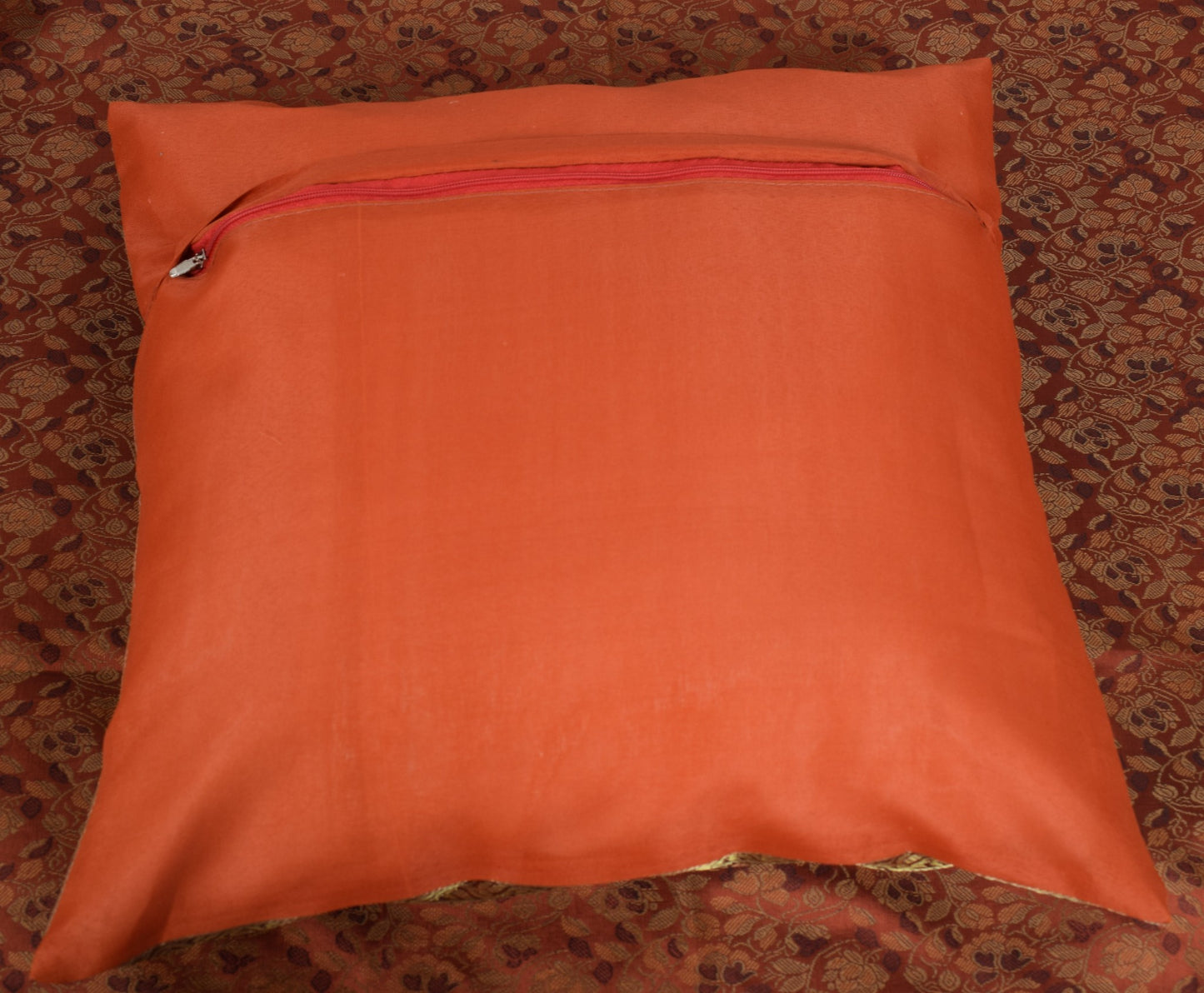 Banarasi Ethnic Diwan Set Brown Silk Woven Zari Brocade Cushion & Bolster Cover