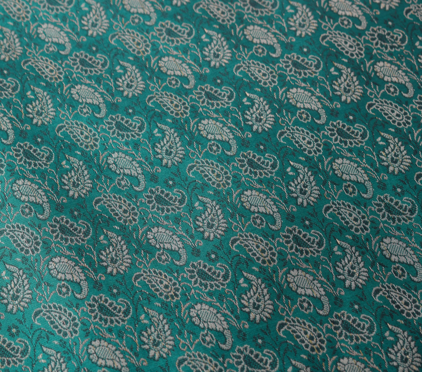 Teal Green – Banarasi Diwan Set Silk & Zari Brocade Cushion and Bolster Cover