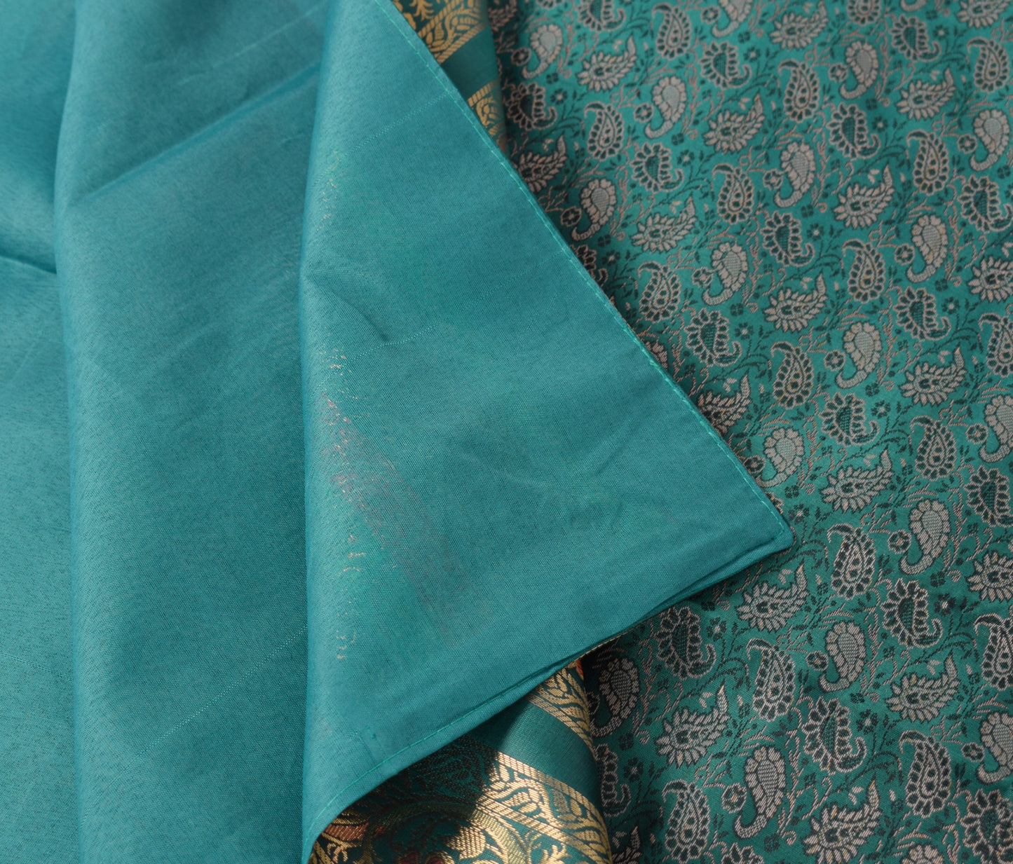 Teal Green – Banarasi Diwan Set Silk & Zari Brocade Cushion and Bolster Cover