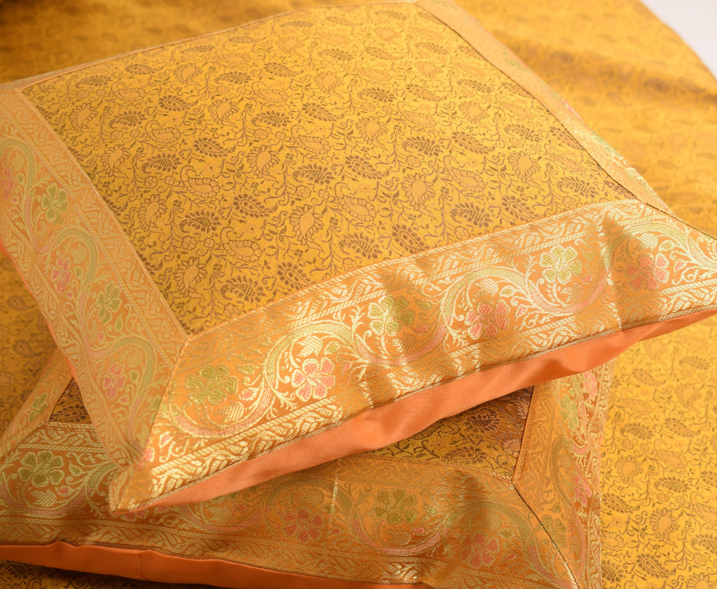 Regal Mustard Banarasi Diwan Set-Featuring Silk Fabric & Intricate Zari Brocade
