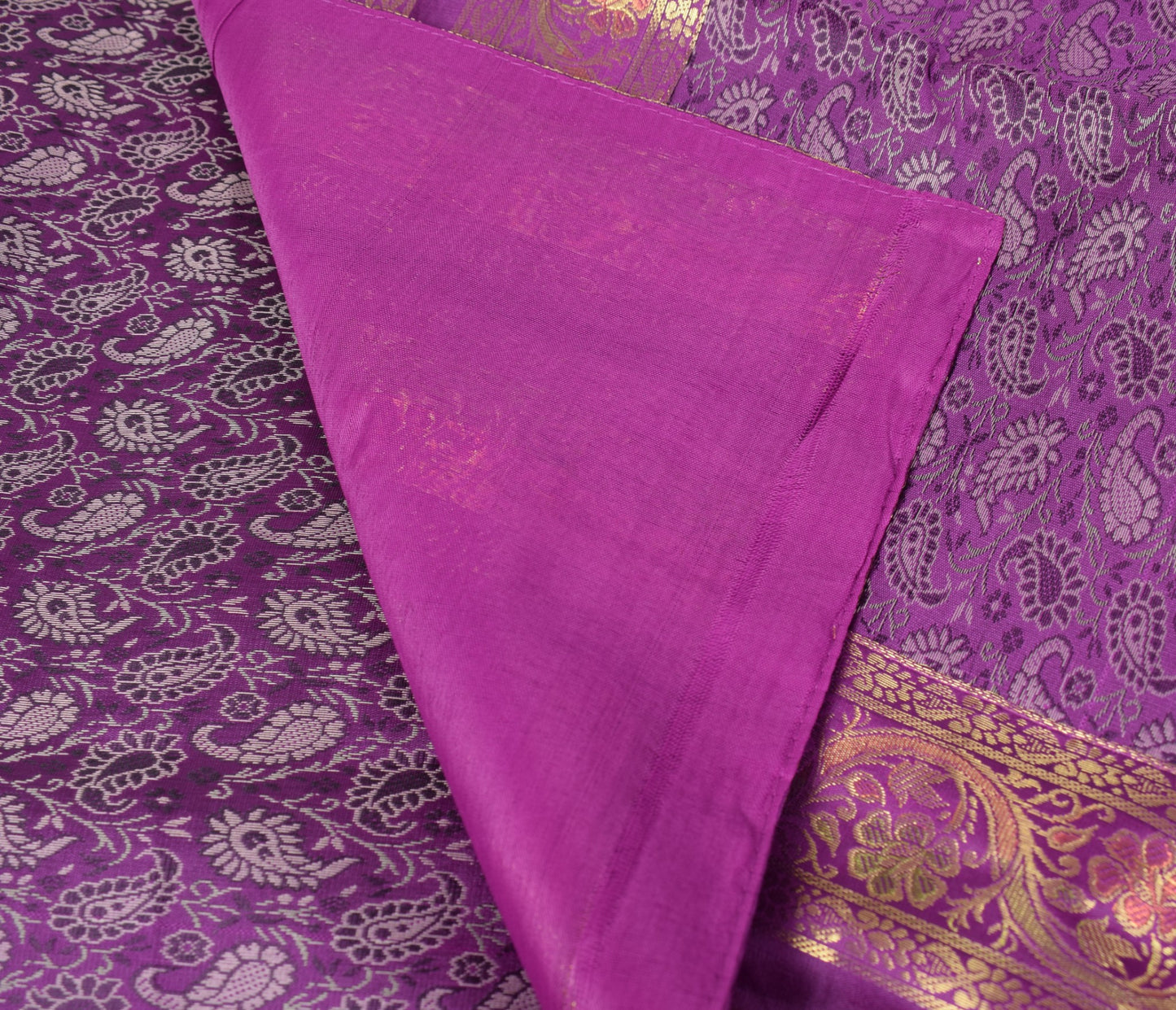 Regal Banarasi Purple Diwan Ensemble Silk & Zari Brocade Cushion & Bolster Cover