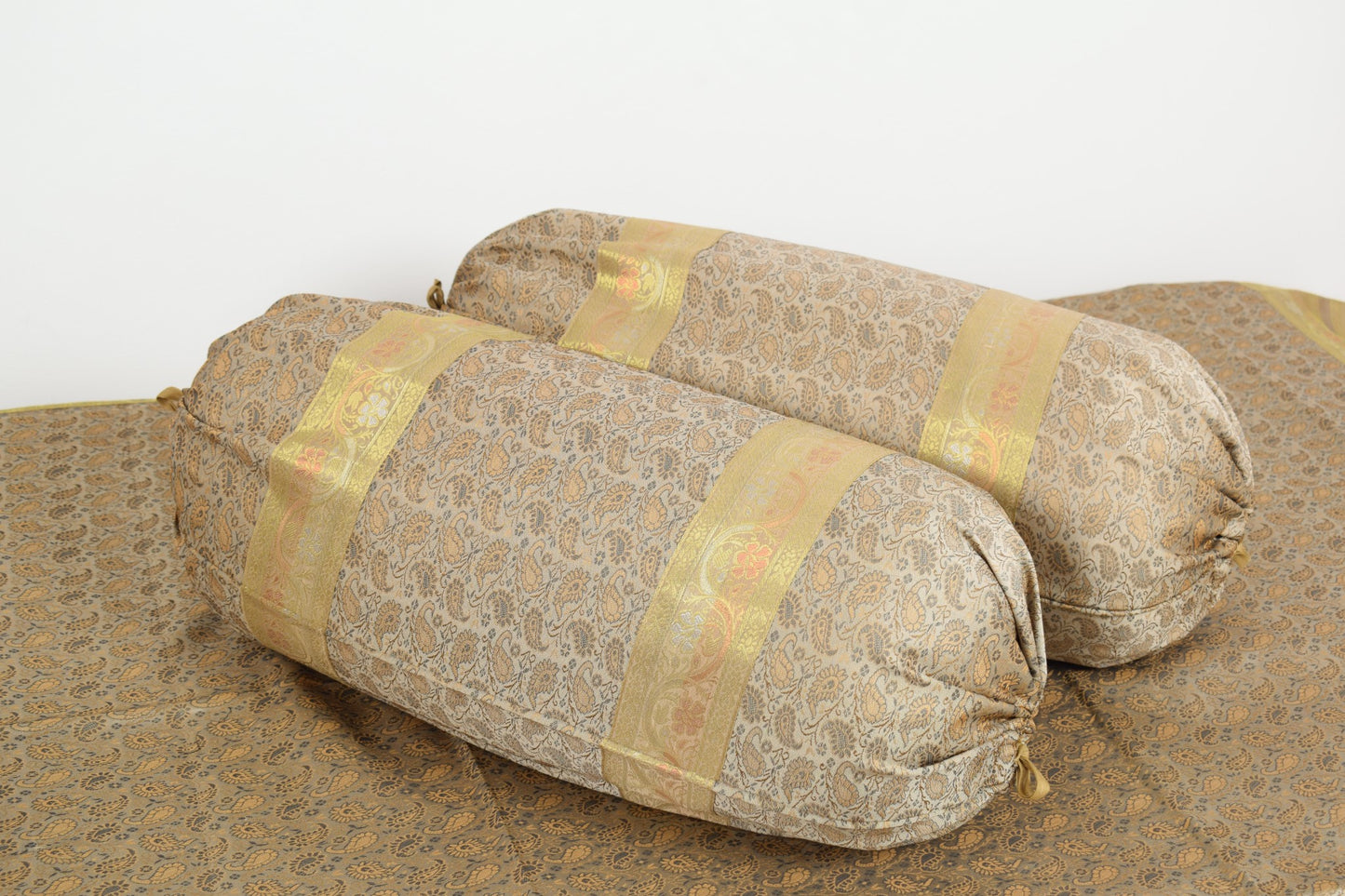 Banarasi Ethnic Diwan Set Cushion & Bolster Cover Silk & Woven Zari Brocade
