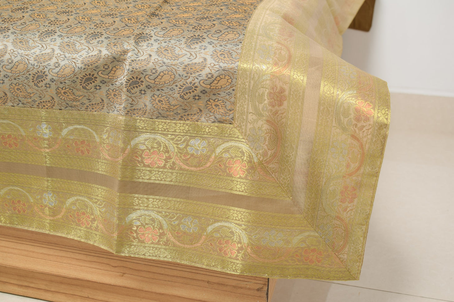 Banarasi Ethnic Diwan Set Cushion & Bolster Cover Silk & Woven Zari Brocade