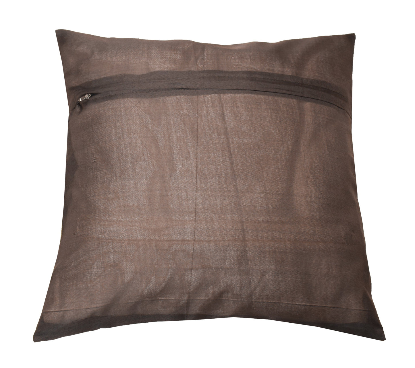 Dark Brown Banarasi Diwan Set Silk Zari Brocade Gift Cushion & Bolster Cover