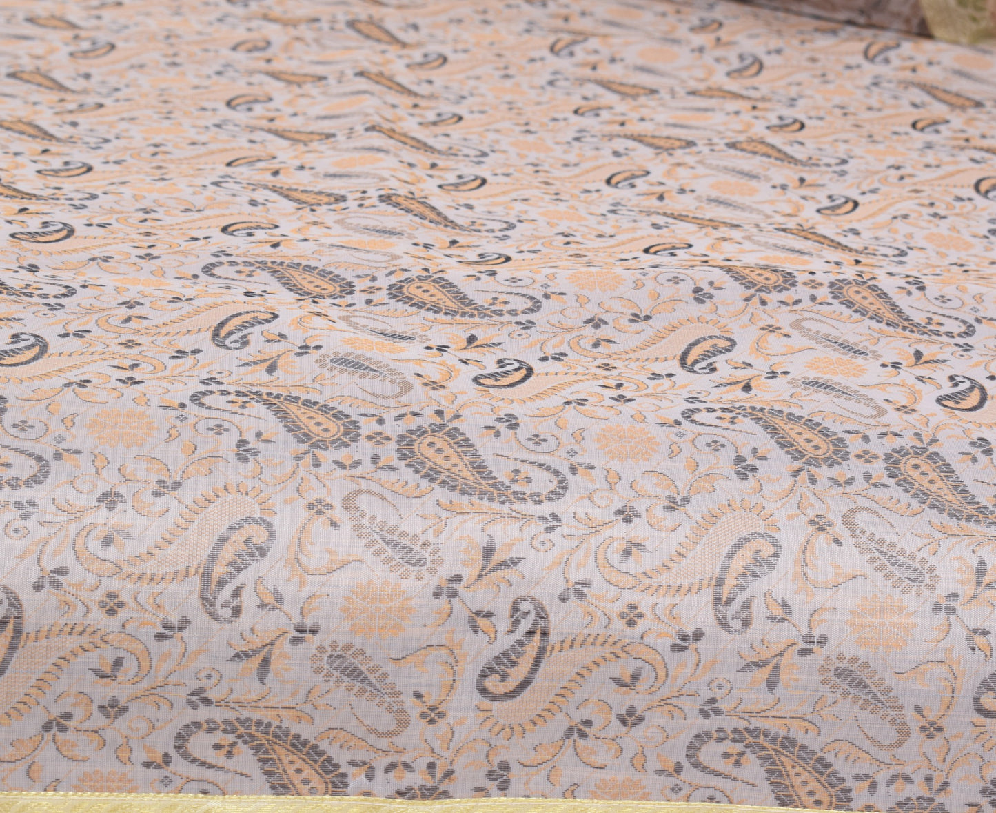 Off White Banarasi Diwan Set Silk Zari Brocade Indian Gift Cushion Bolster Cover