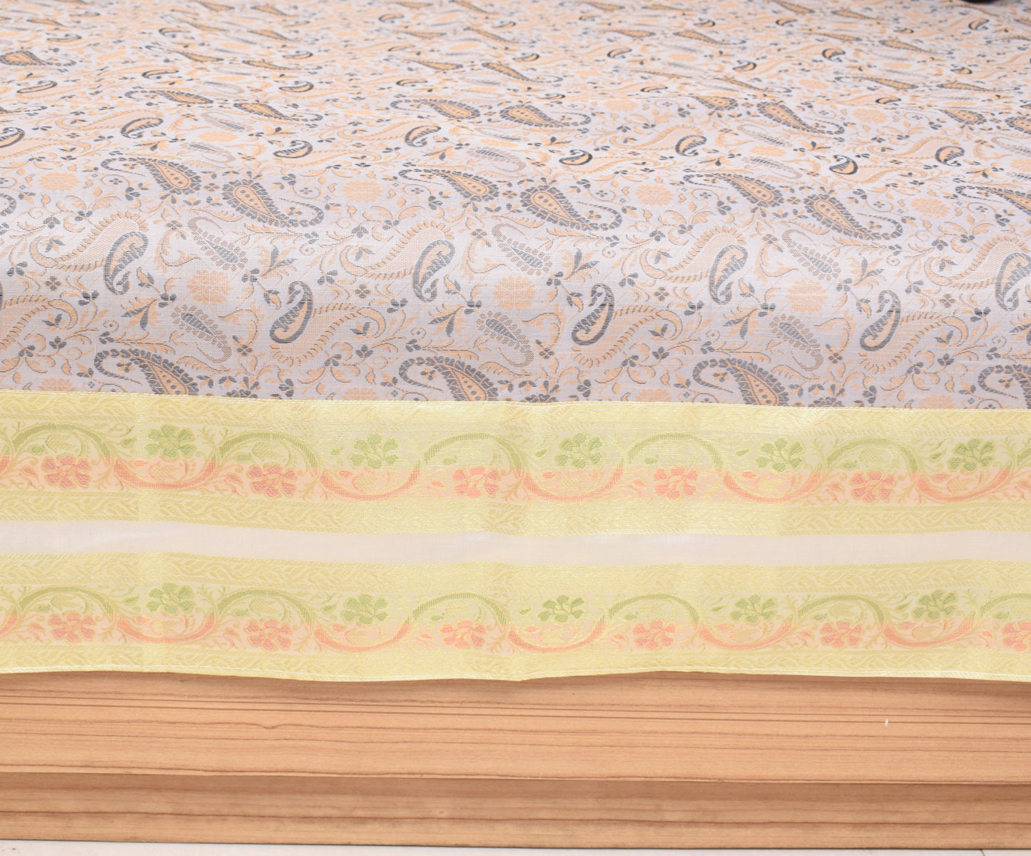 Off White Banarasi Diwan Set Silk Zari Brocade Indian Gift Cushion Bolster Cover