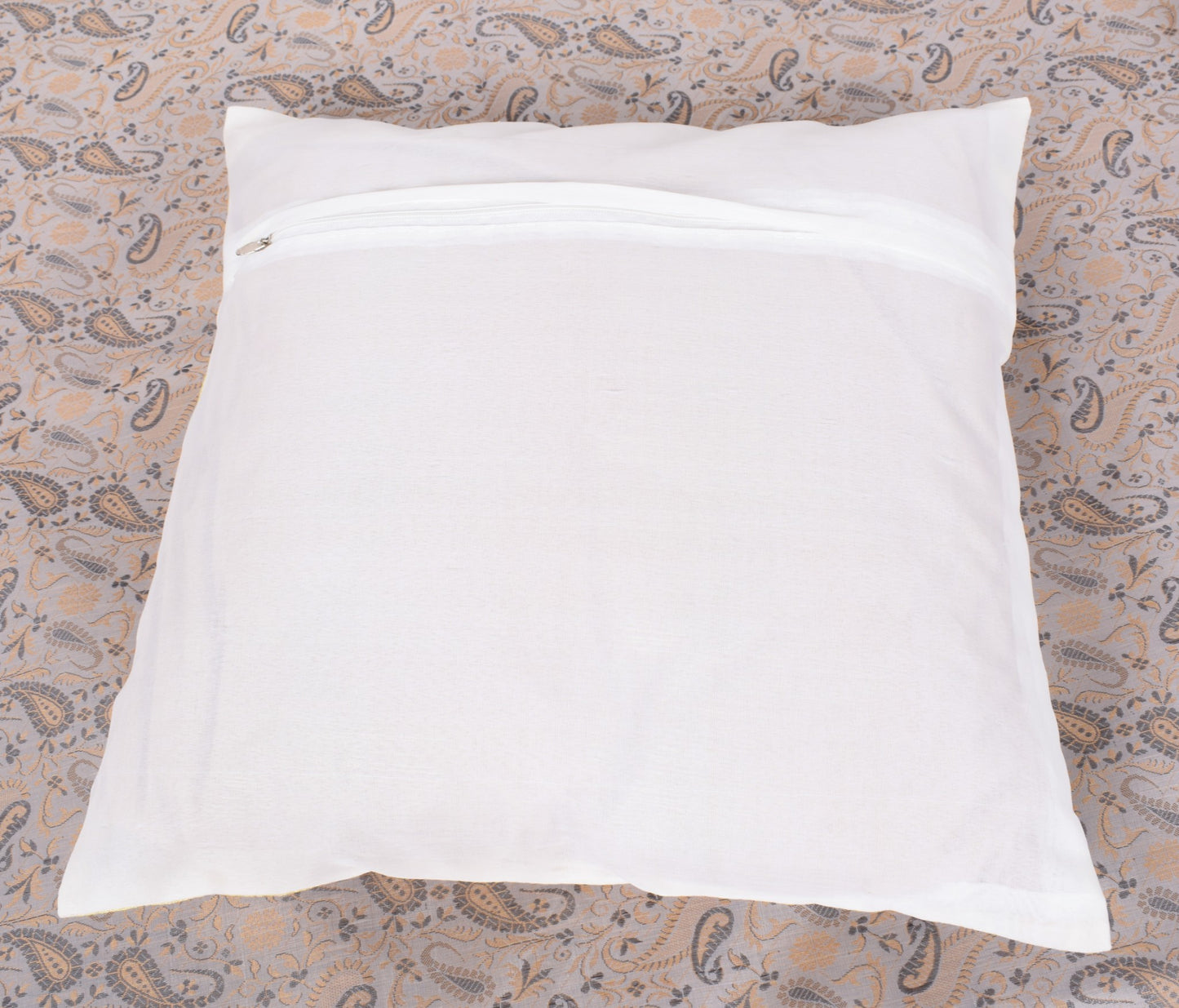 Off White Banarasi Diwan Set Silk Zari Brocade Indian Gift Cushion Bolster Cover