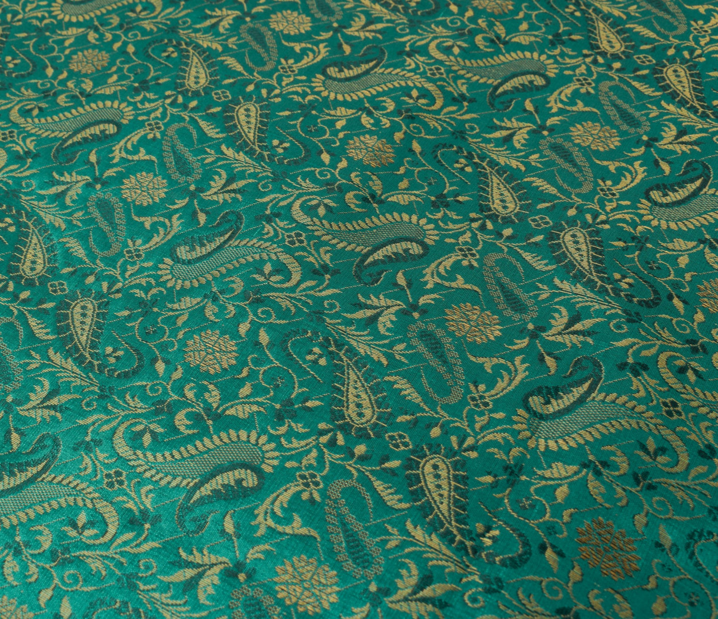 Teal Green Banarasi Diwan Set– Silk Zari Brocade Indian Cushions & Bolster Cover