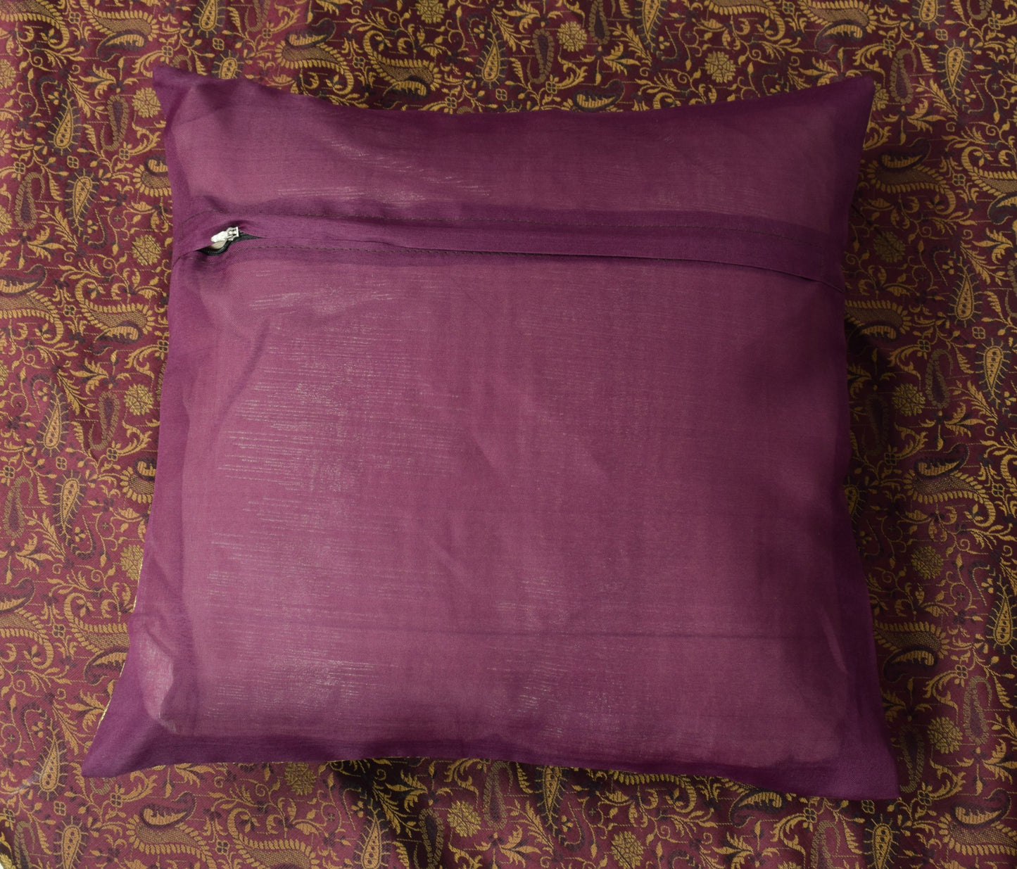 Wine Grace Diwan Set– Banarasi Silk Zari Brocade Indian Cushions & Bolster Cover