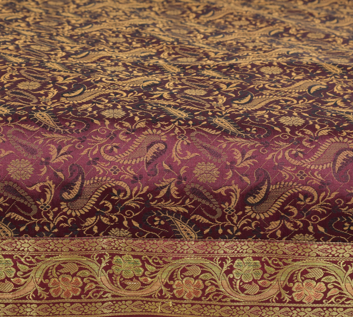Wine Grace Diwan Set– Banarasi Silk Zari Brocade Indian Cushions & Bolster Cover