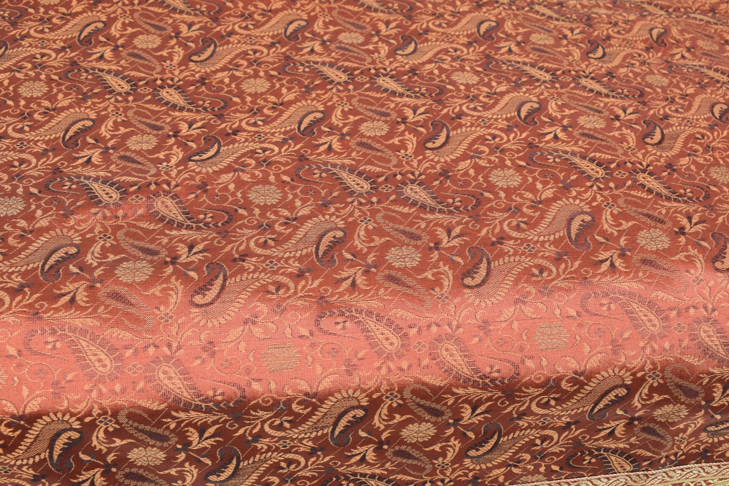 Brown Grace Diwan Set Banarasi Silk Zari Brocade Indian Cushions & Bolster Cover