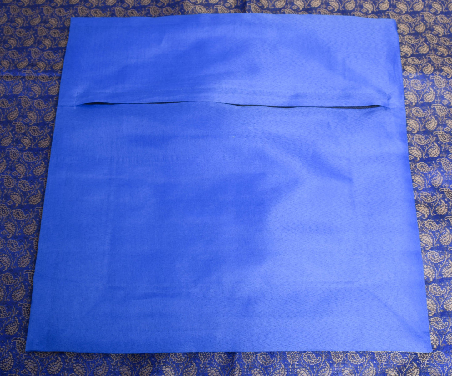 Banarasi Blue Diwan Set Cushion & Bolster Cover Silk & Woven Zari Brocade