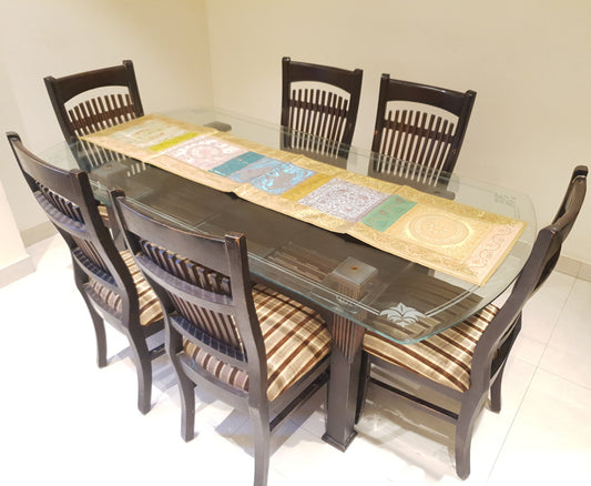 Dining Table Runner Wall Tapestry Woven Zari Brocade Banarasi Cover Multi