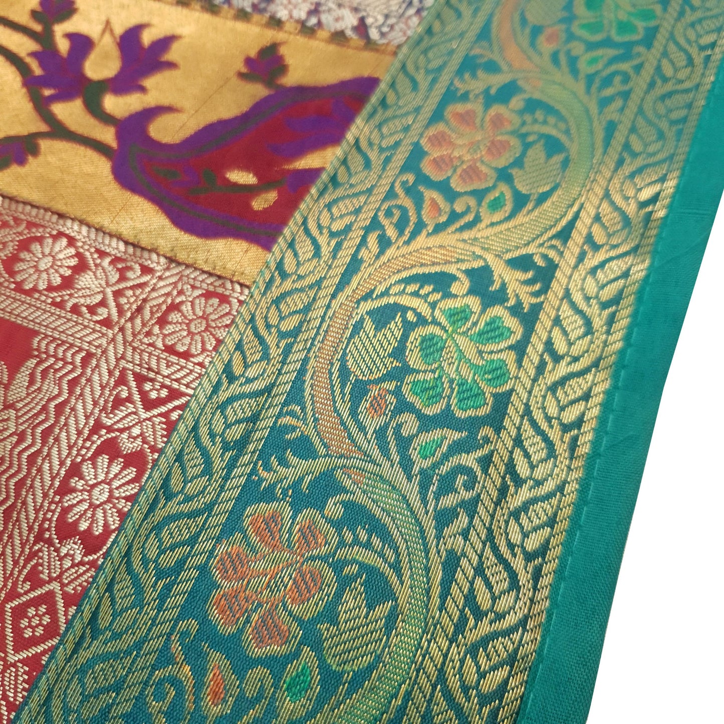 Dining Table Runner Mandala Woven Zari Brocade Banarasi Decor Cover Multi color