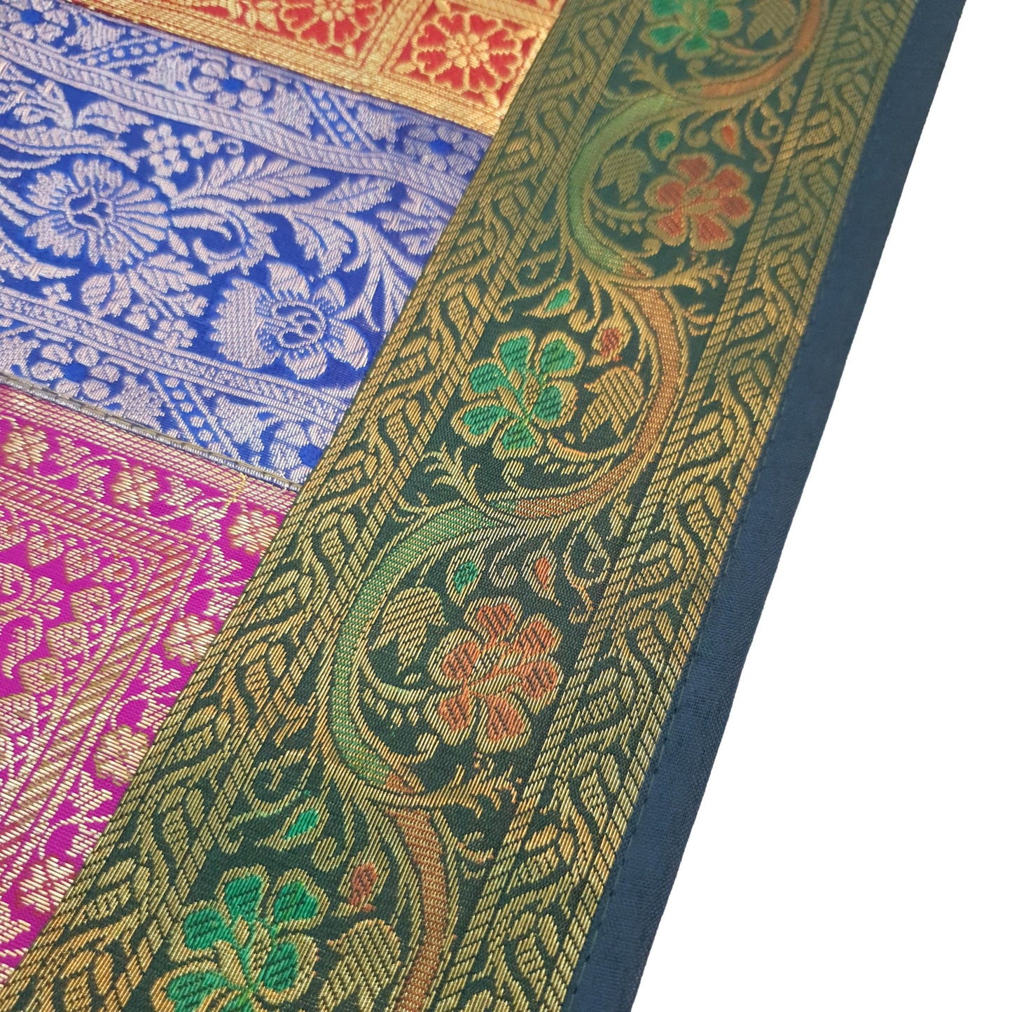 Dining Table Runner Floral Zari Brocade Banarasi Cover Mandala Woven Multi Color