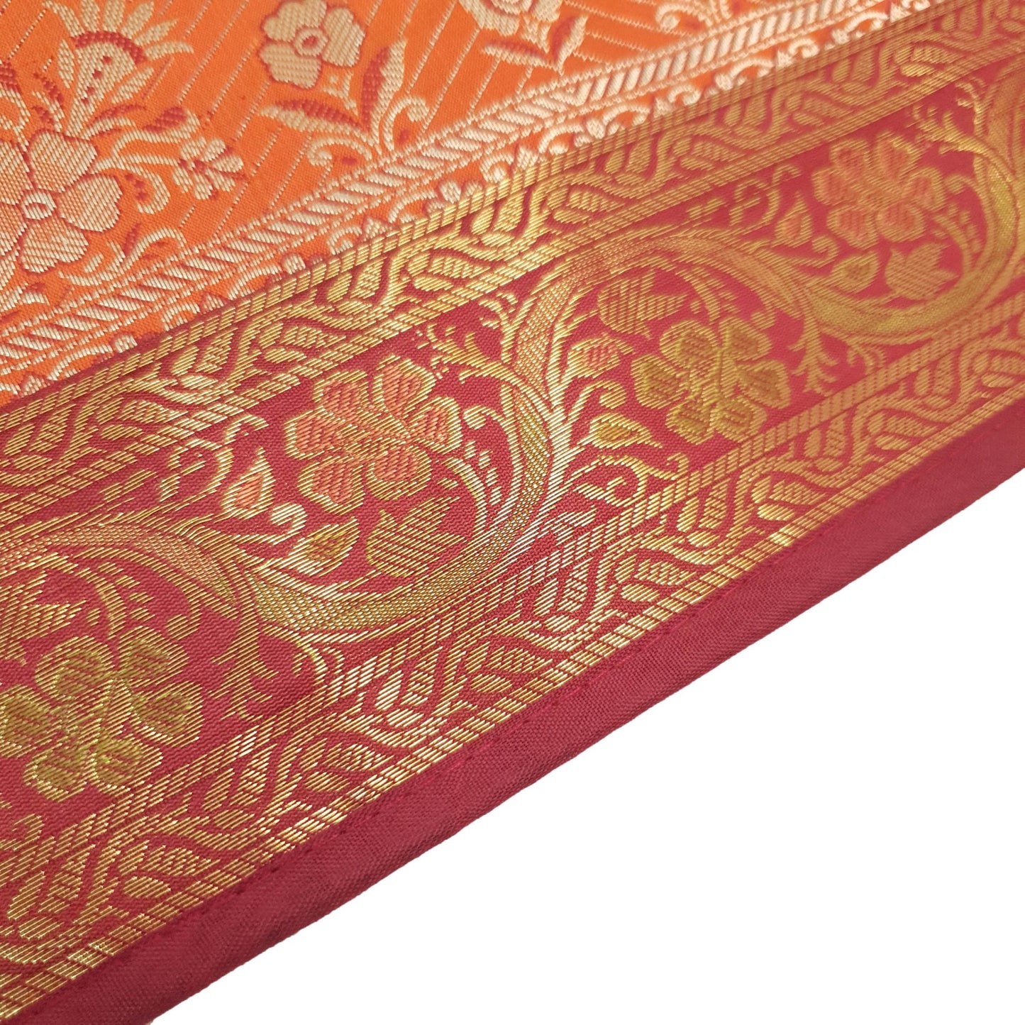 Dining Table Runner Woven Elephant & Mandala Zari Brocade Banarasi Multi Color
