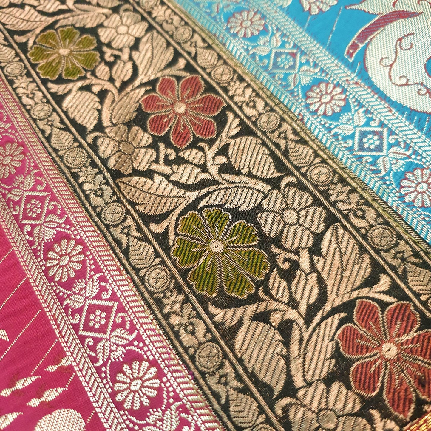 Dining Cover Table Runner Elephant Woven Zari Brocade Banarasi Gift Multi Color