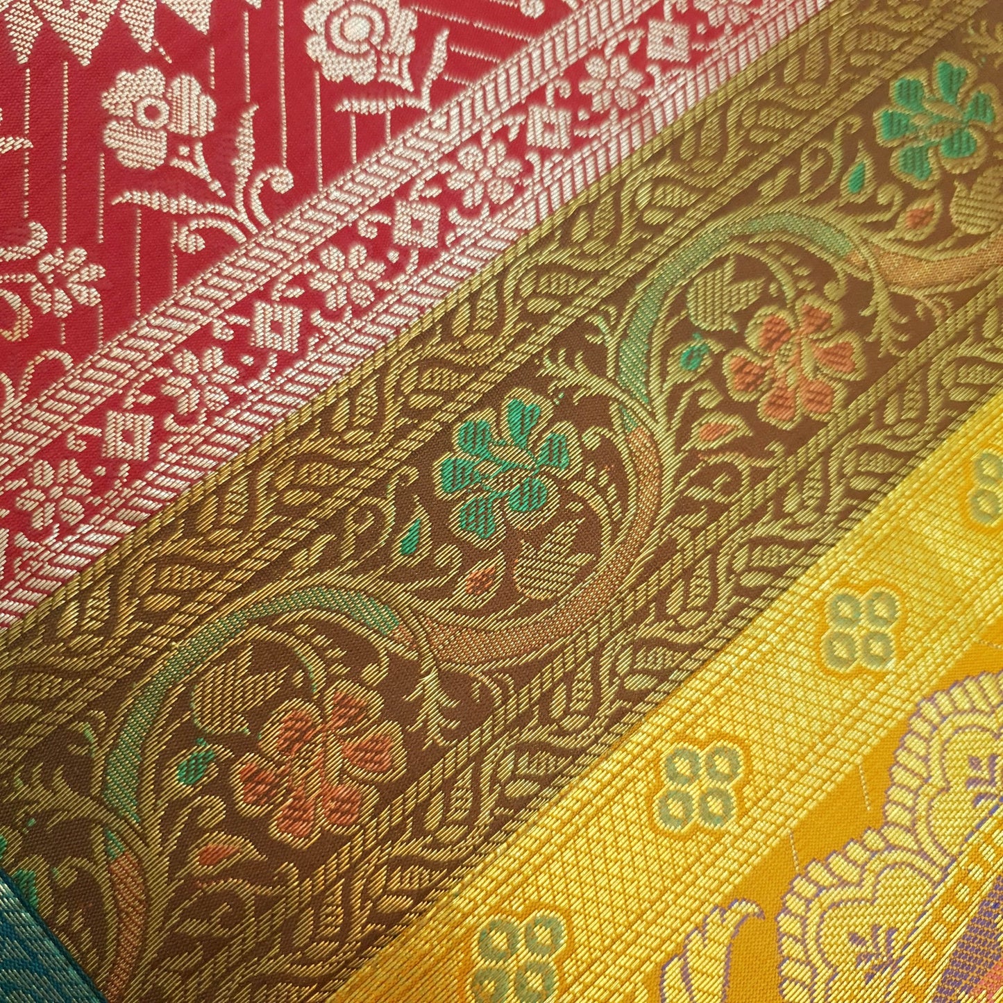 Dining Table Runner Woven Mandala Zari Brocade Banarasi Decor Cover Multi Color