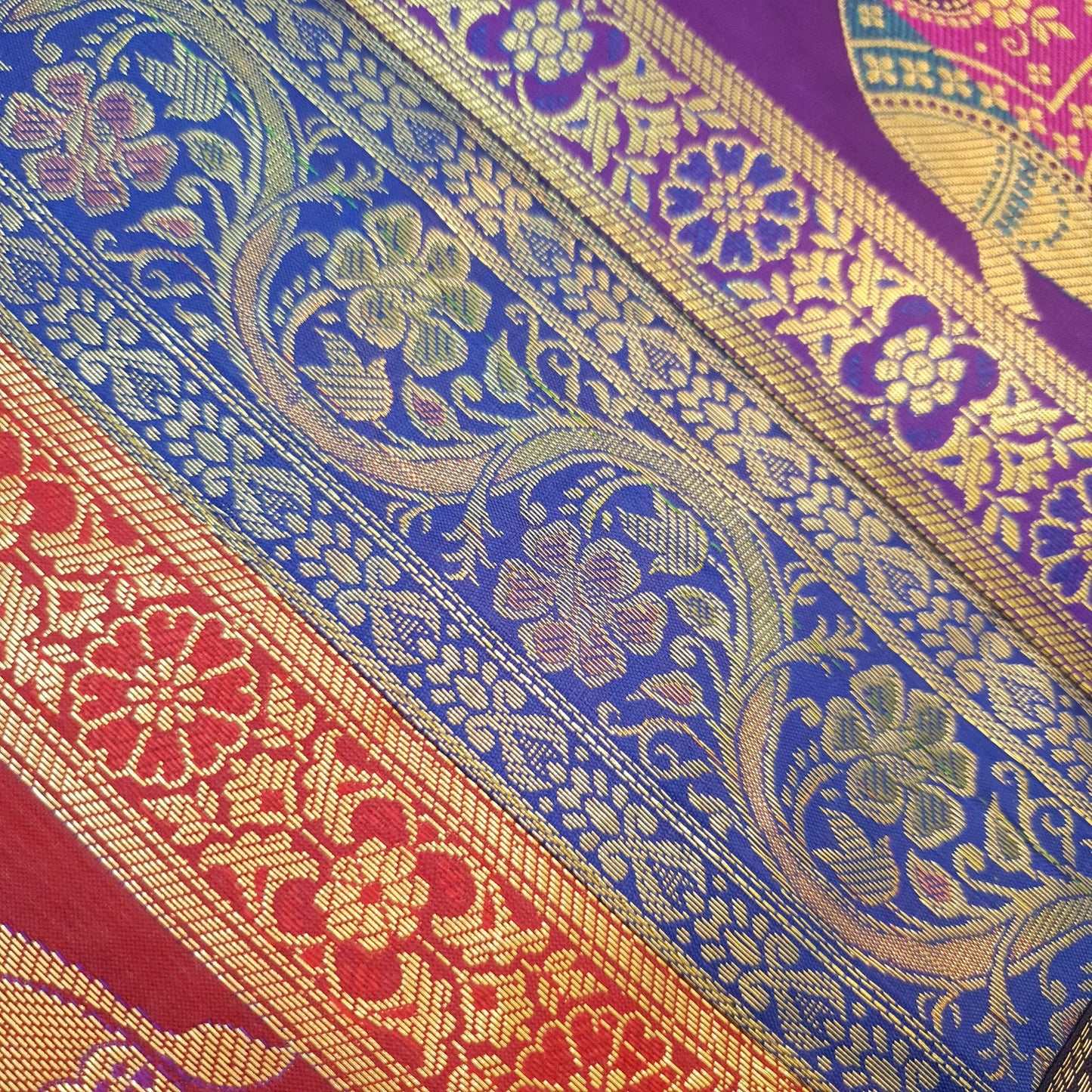 Multi-Color Table Runner Premium Brocade Elephant Zari Woven Dining Home Decor