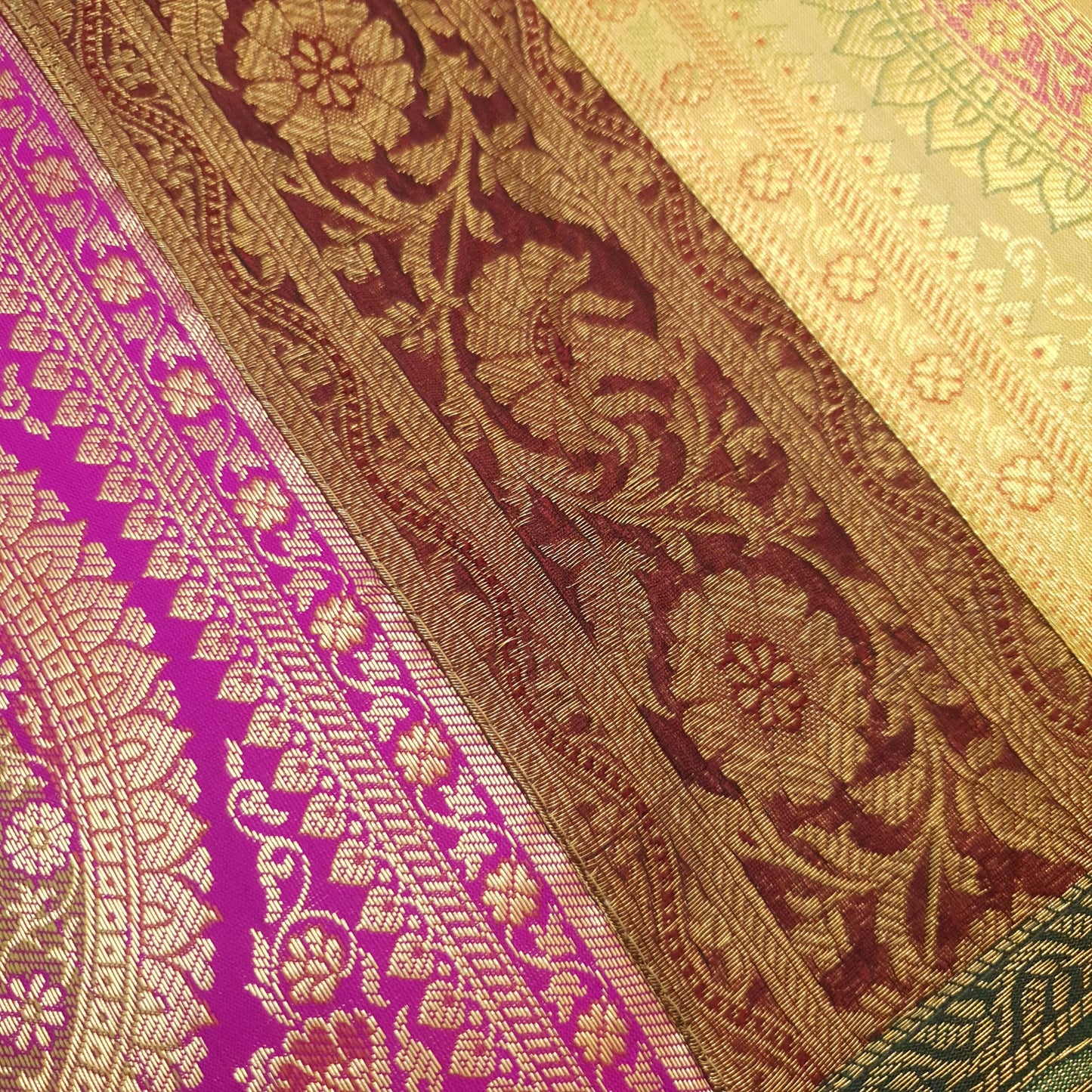 Dining Table Runner Mandala Woven Zari Brocade Banarasi Decor Cover Multi Color