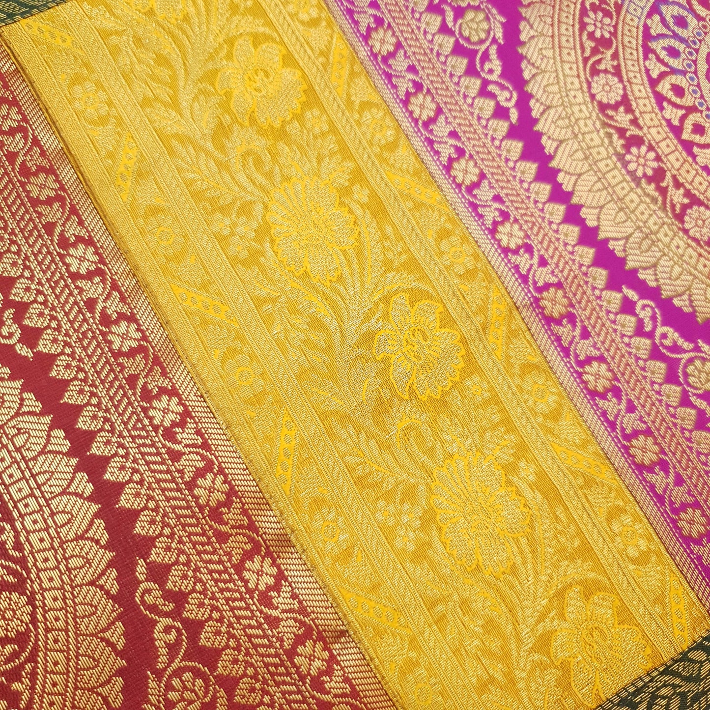Dining Table Runner Mandala Woven Zari Brocade Banarasi Decor Cover Multi Color