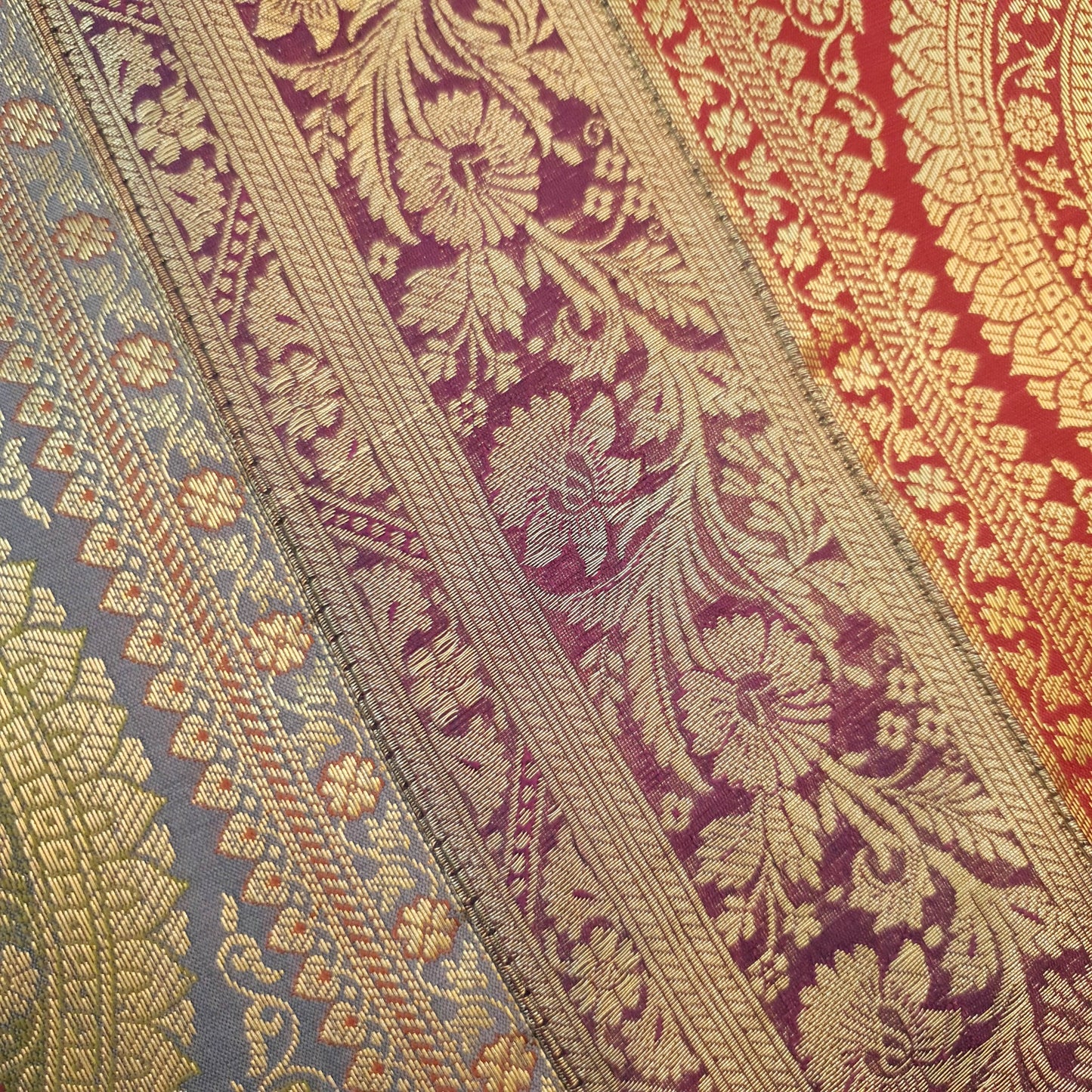 Dining Table Runner Mandala Woven Zari Brocade Banarasi Decor Cover Multi Color