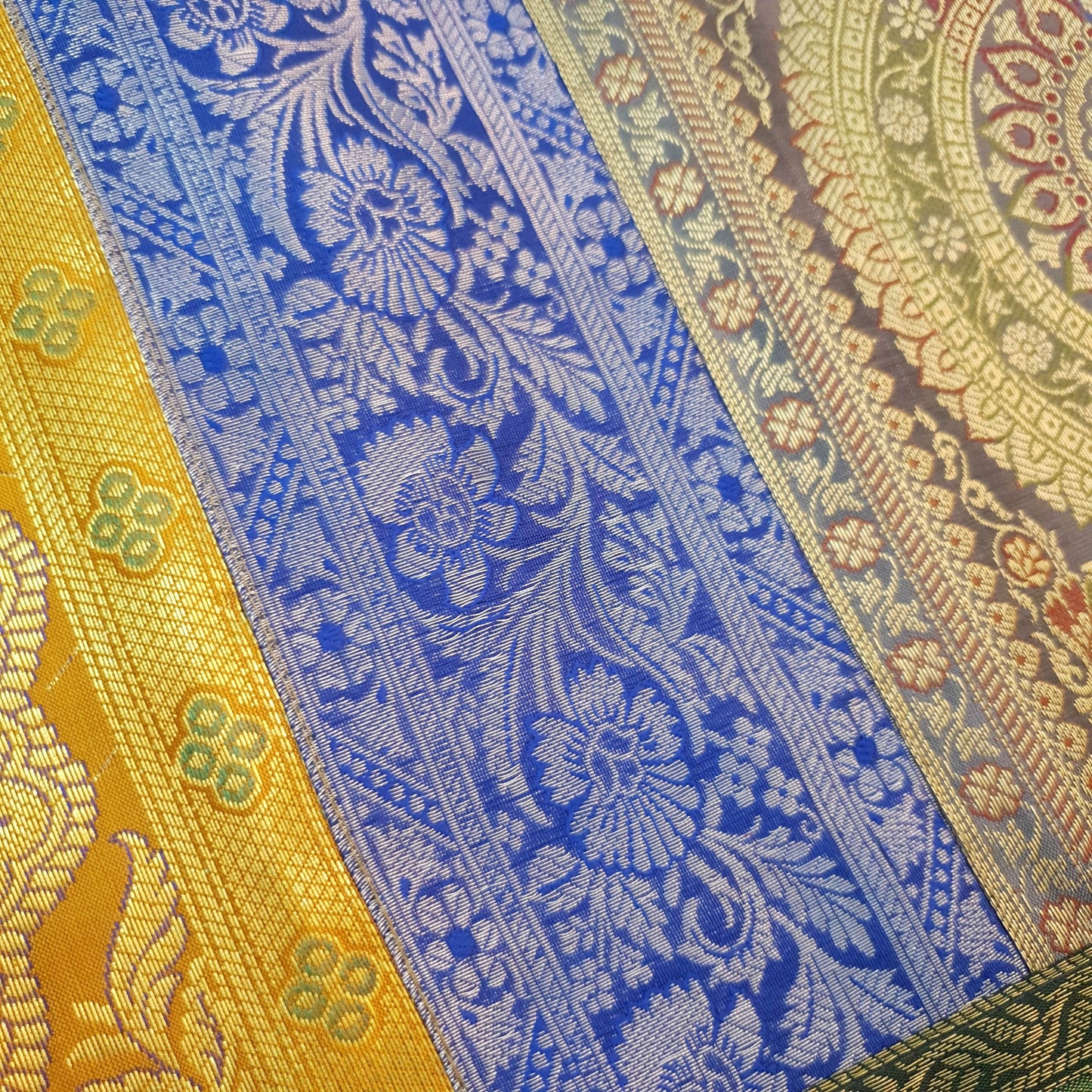 Dining Table Runner Mandala Woven Zari Brocade Banarasi Decor Cover Multi Color