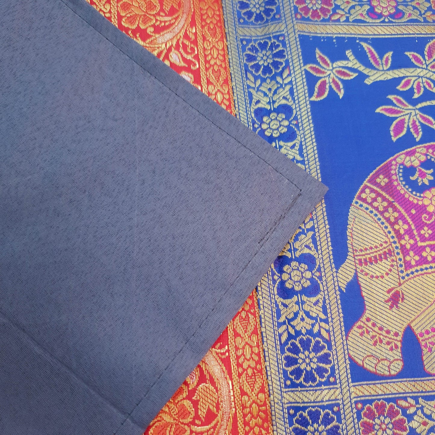 Dining Table Runner Wall Tapestry Woven Zari Brocade Banarasi Cover Multi Color
