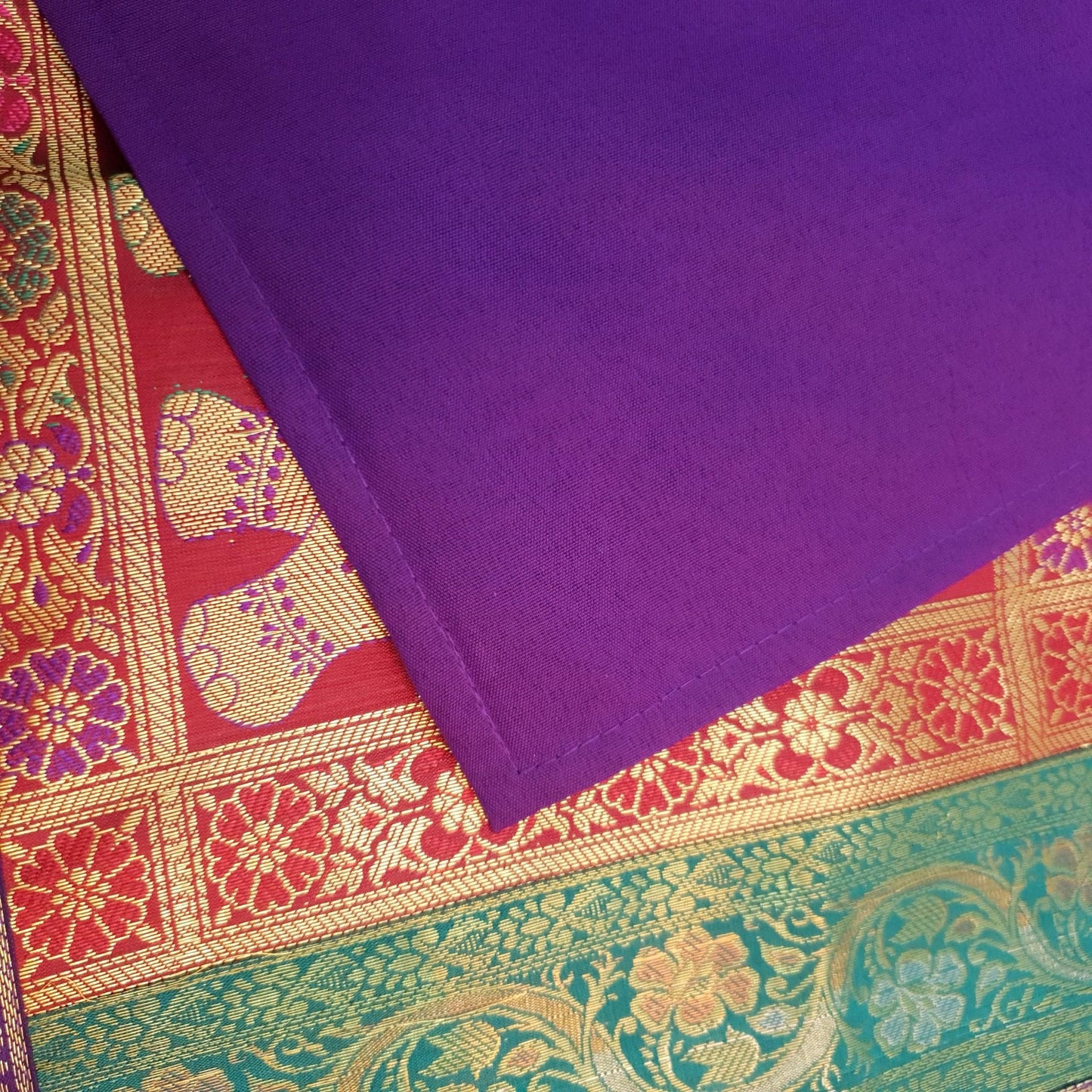 Dining Cover Table Runner Elephant Woven Zari Brocade Banarasi Decor Multi Color