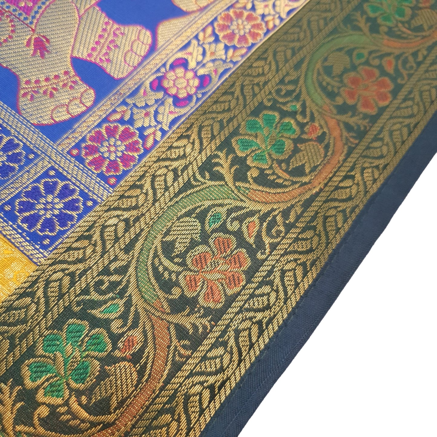 Dining Table Runner Wall Tapestry Woven Zari Brocade Banarasi Cover Multi Color