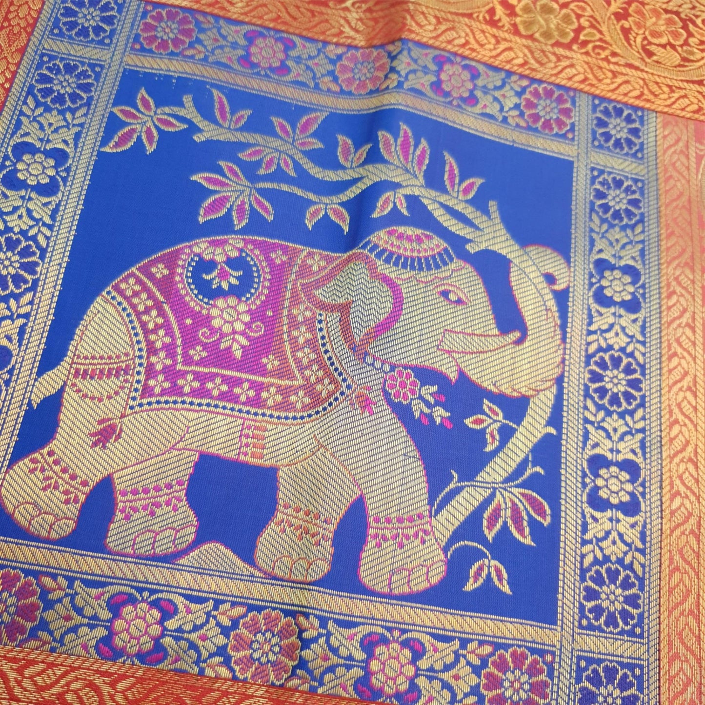 Dining Table Runner Woven Mandala Zari Brocade Banarasi Cover Decor Multi Color
