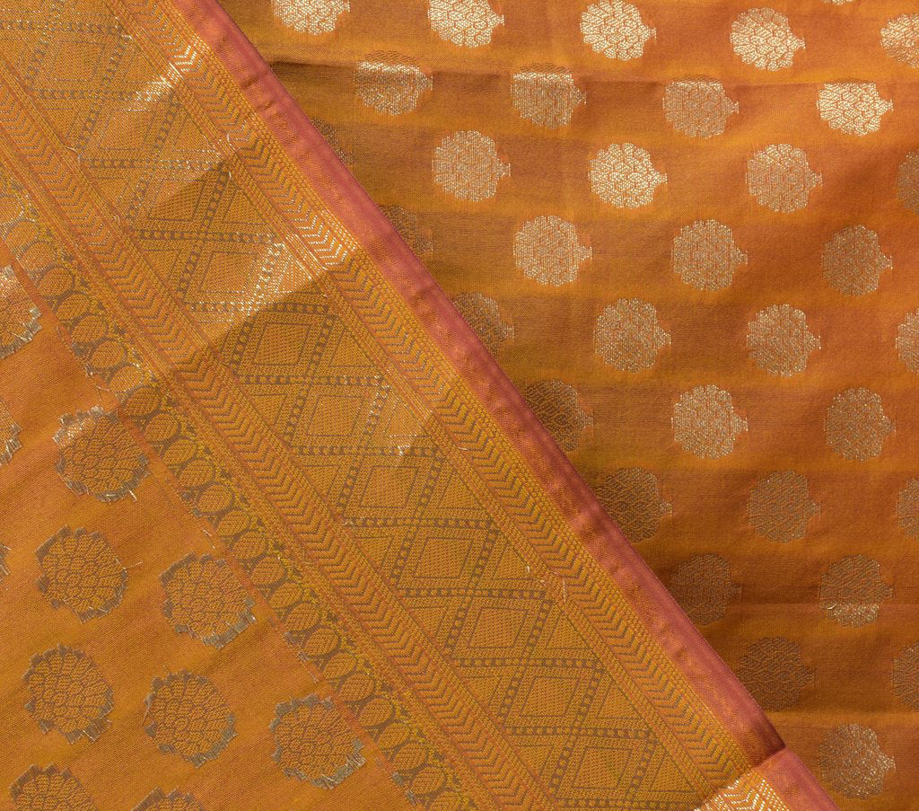 Orange Banarasi Dupatta Indian Art Silk Woven Zari Brocade Long Stole Scarves