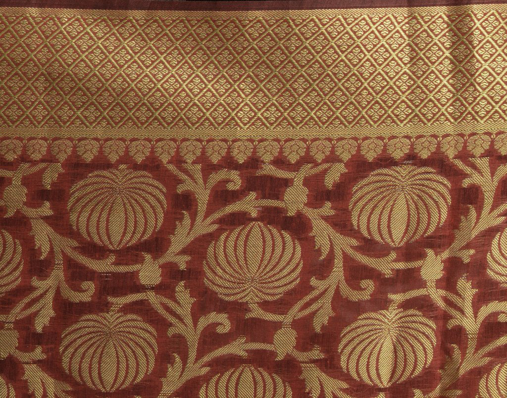 Maroon Banarasi Dupatta Indian Art Silk Woven Zari Brocade Long Stole Scarves