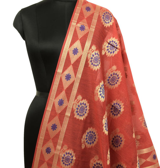 Indian Banarasi Dupatta Indian Art Silk Woven Zari Brocade Long Stole Scarves