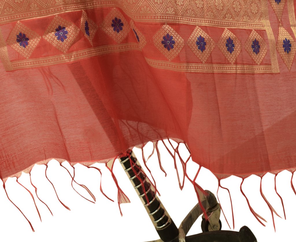 Indian Banarasi Dupatta Indian Art Silk Woven Zari Brocade Long Stole Scarves