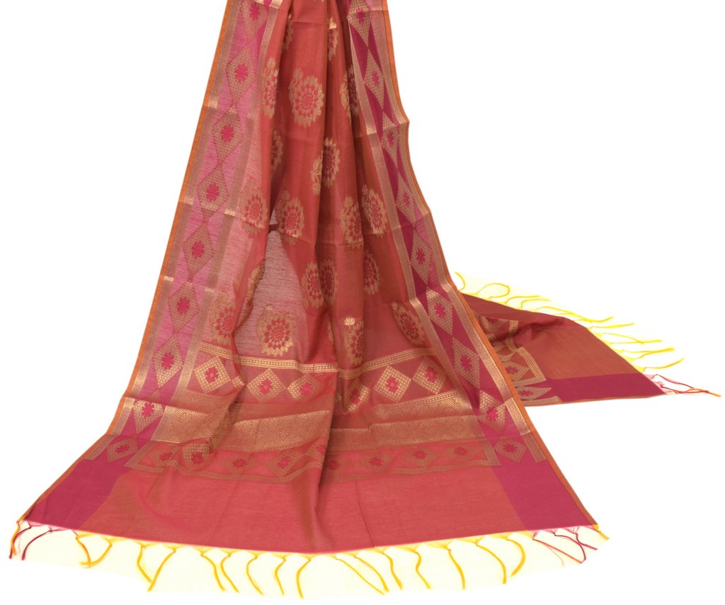 Indian Banarasi Dupatta Indian Art Silk Woven Zari Brocade Long Stole Scarves