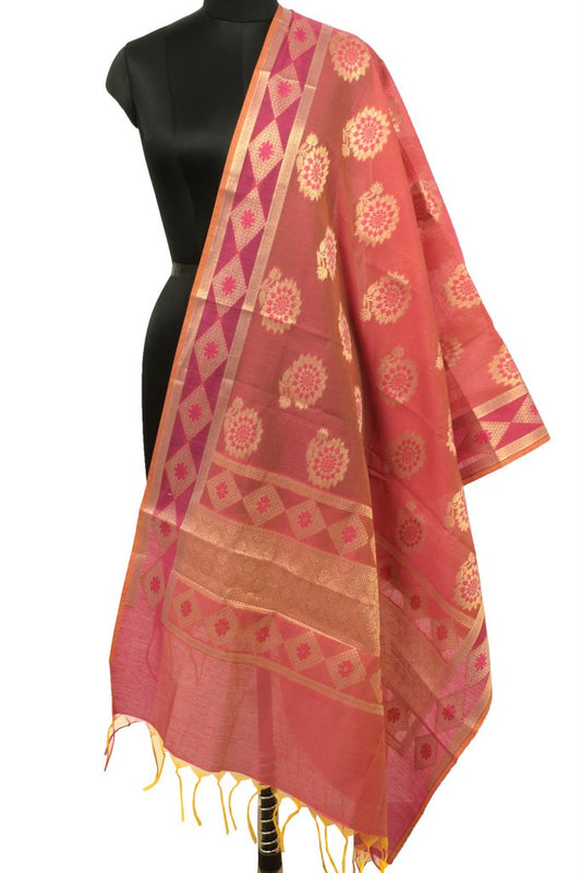 Indian Banarasi Dupatta Indian Art Silk Woven Zari Brocade Long Stole Scarves