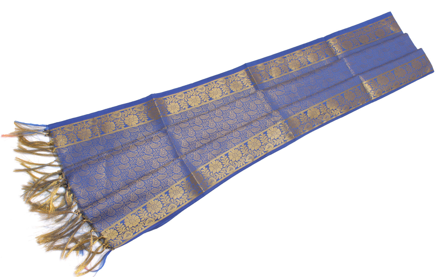 Blue Banarasi Dupatta Indian Art Silk Woven Zari Brocade Long Stole Scarves