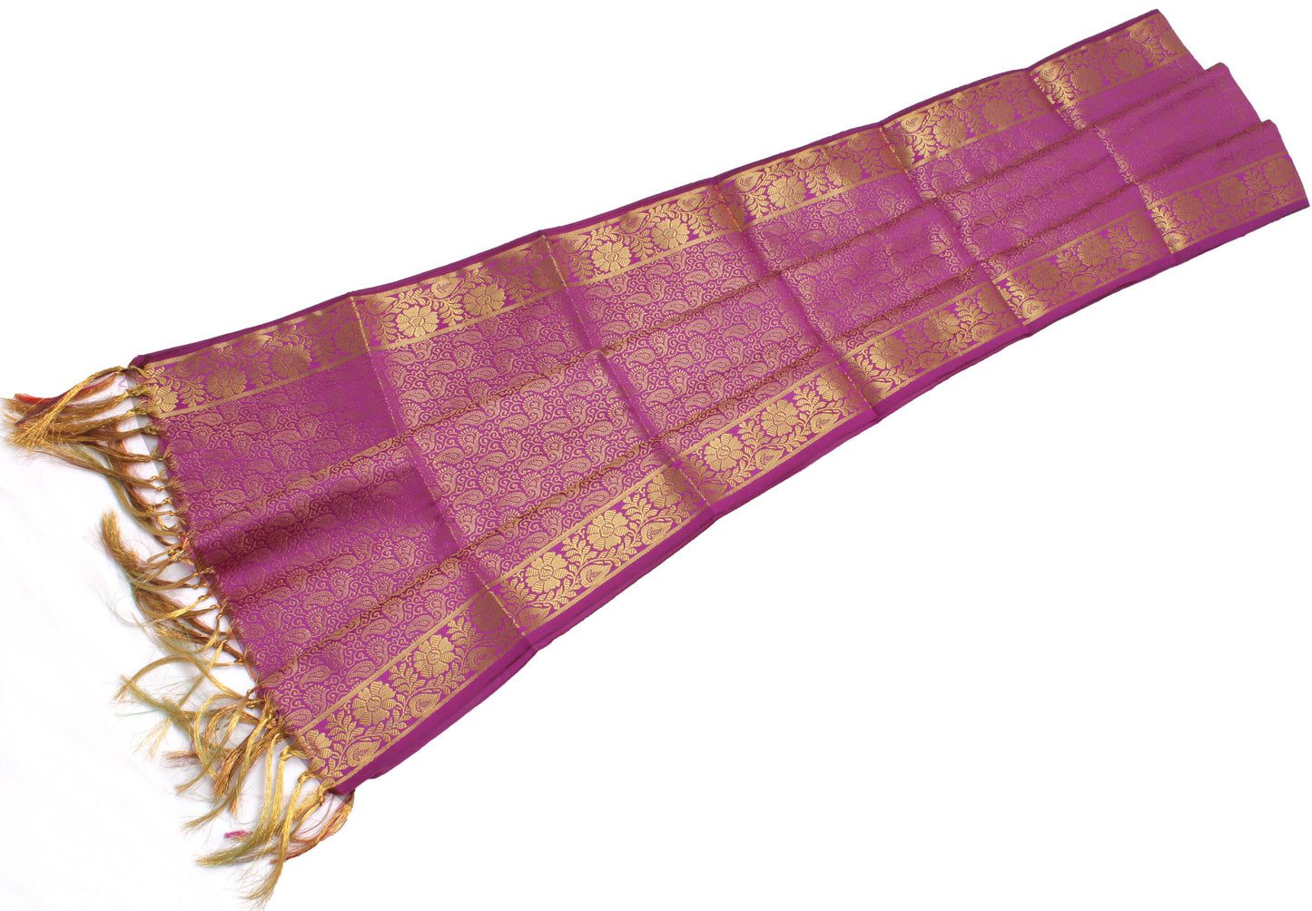 Purple Banarasi Dupatta Indian Art Silk Woven Zari Brocade Long Stole Scarves