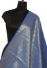 Blue Banarasi Dupatta Indian Art Silk Woven Zari Brocade Long Stole Scarves