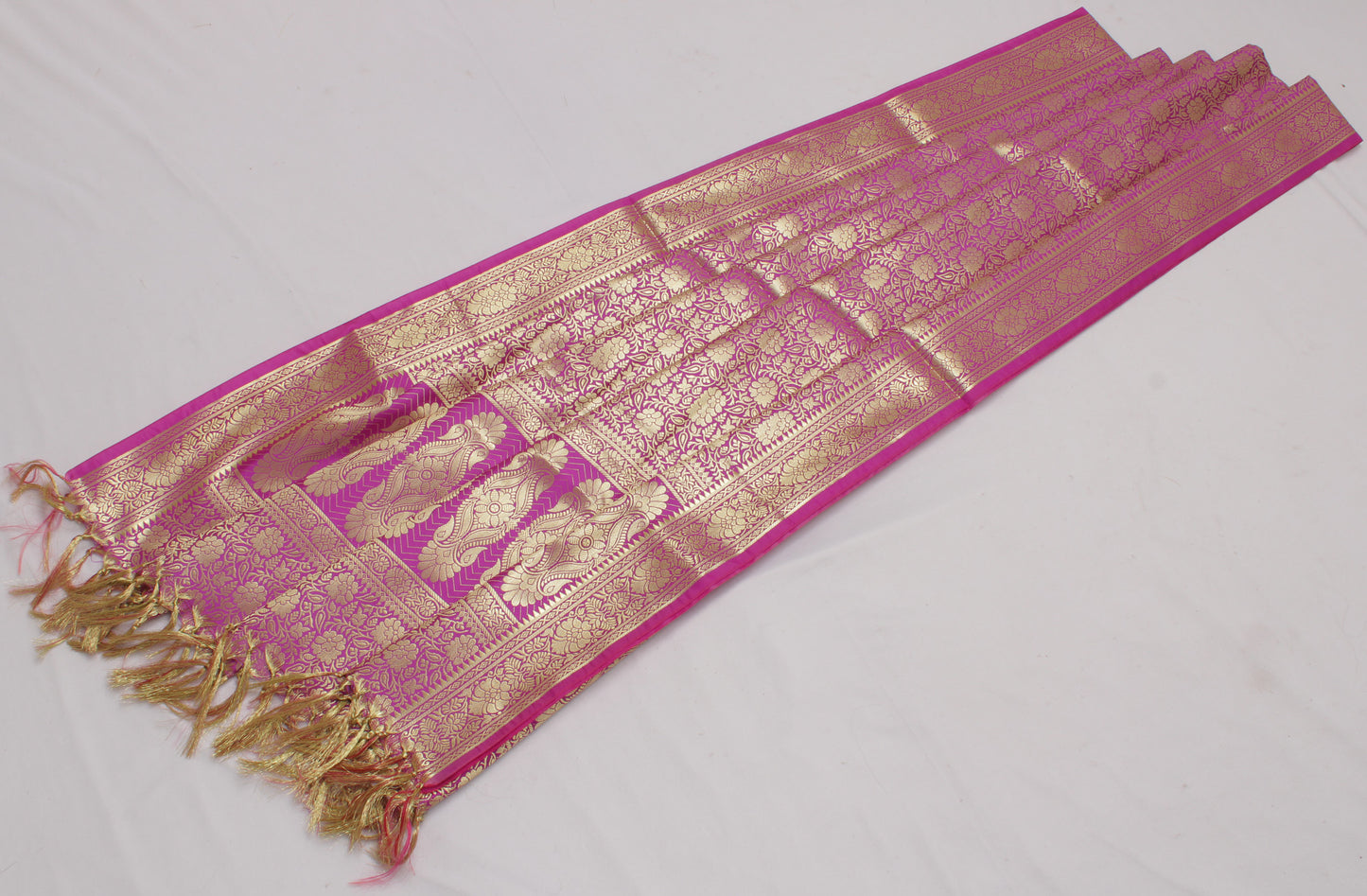 Purple Banarasi Dupatta Indian Art Silk Woven Zari Brocade Long Stole Scarves