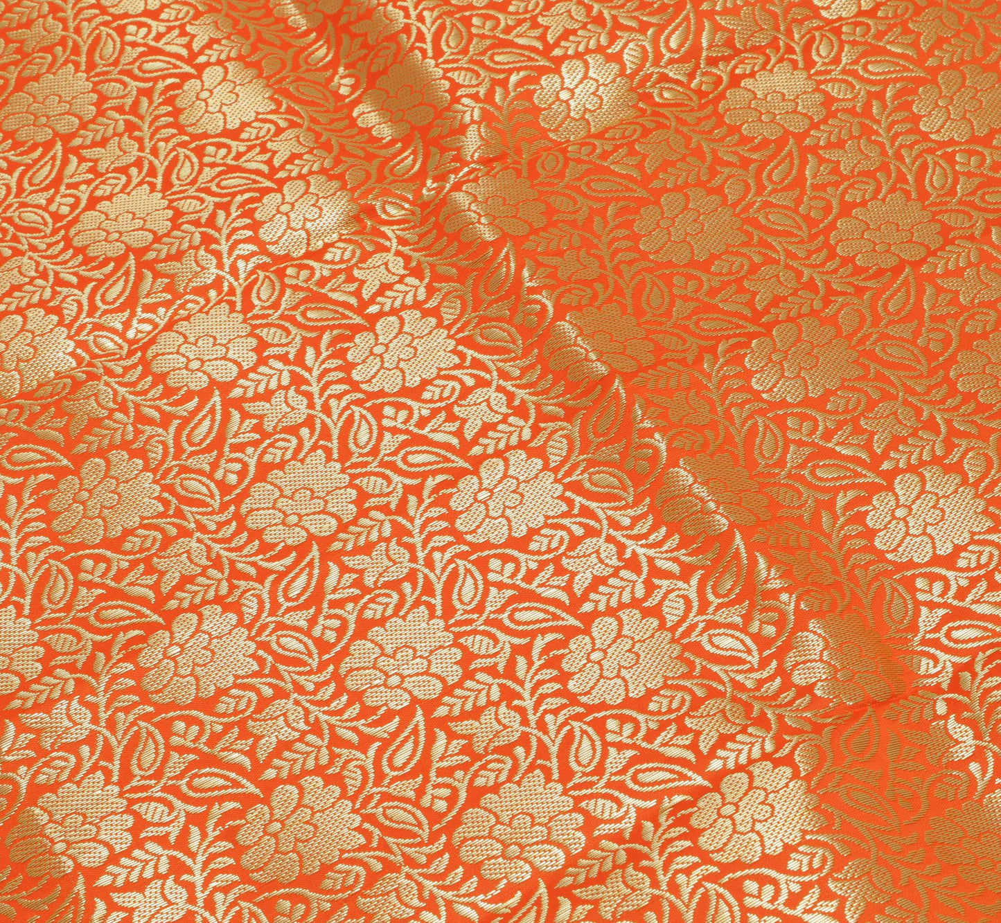 Orange Banarasi Dupatta Indian Art Silk Woven Zari Brocade Long Stole Scarves