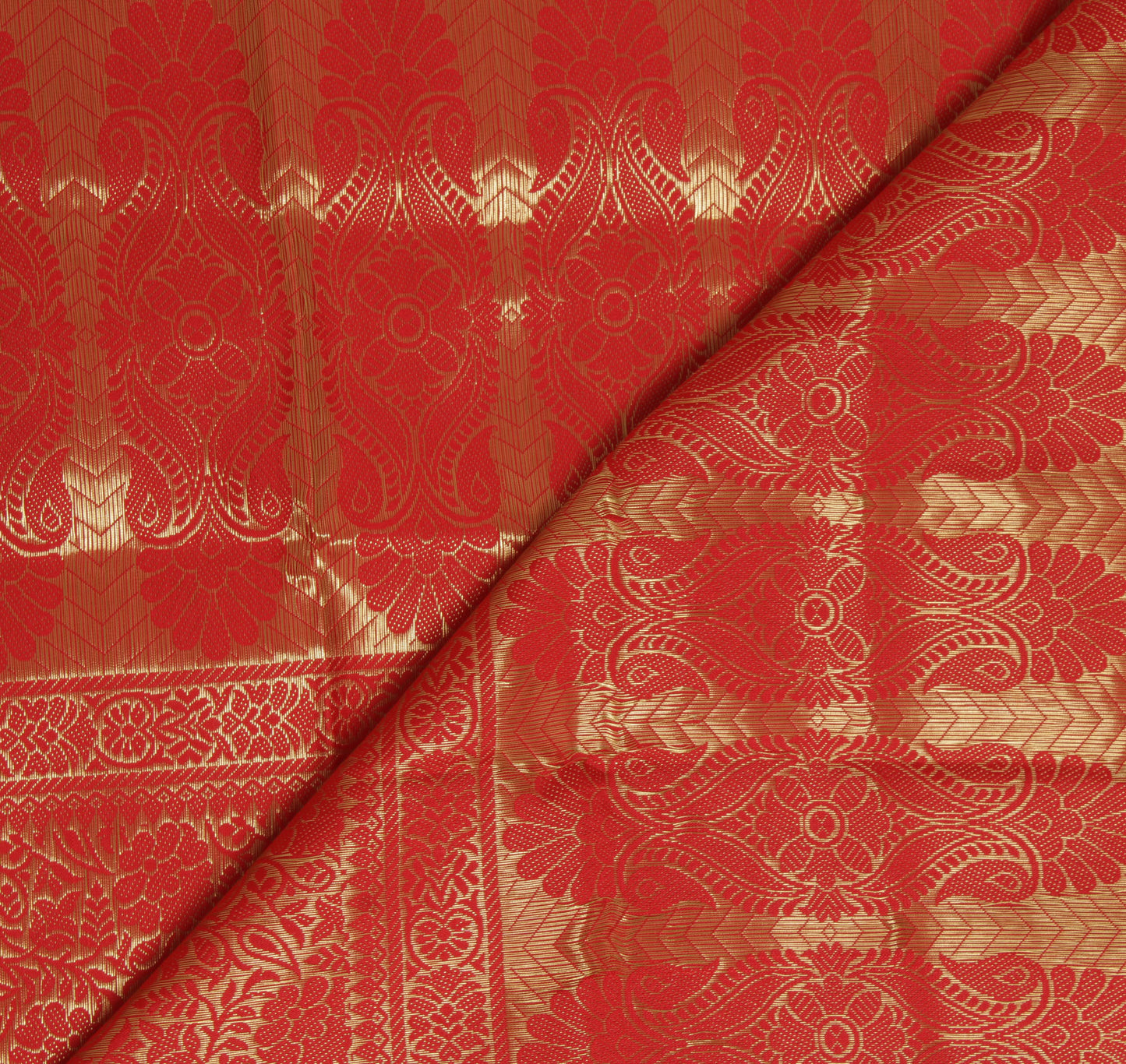 Red Banarasi Dupatta Indian Art Silk Woven Zari Brocade Long Stole Scarves