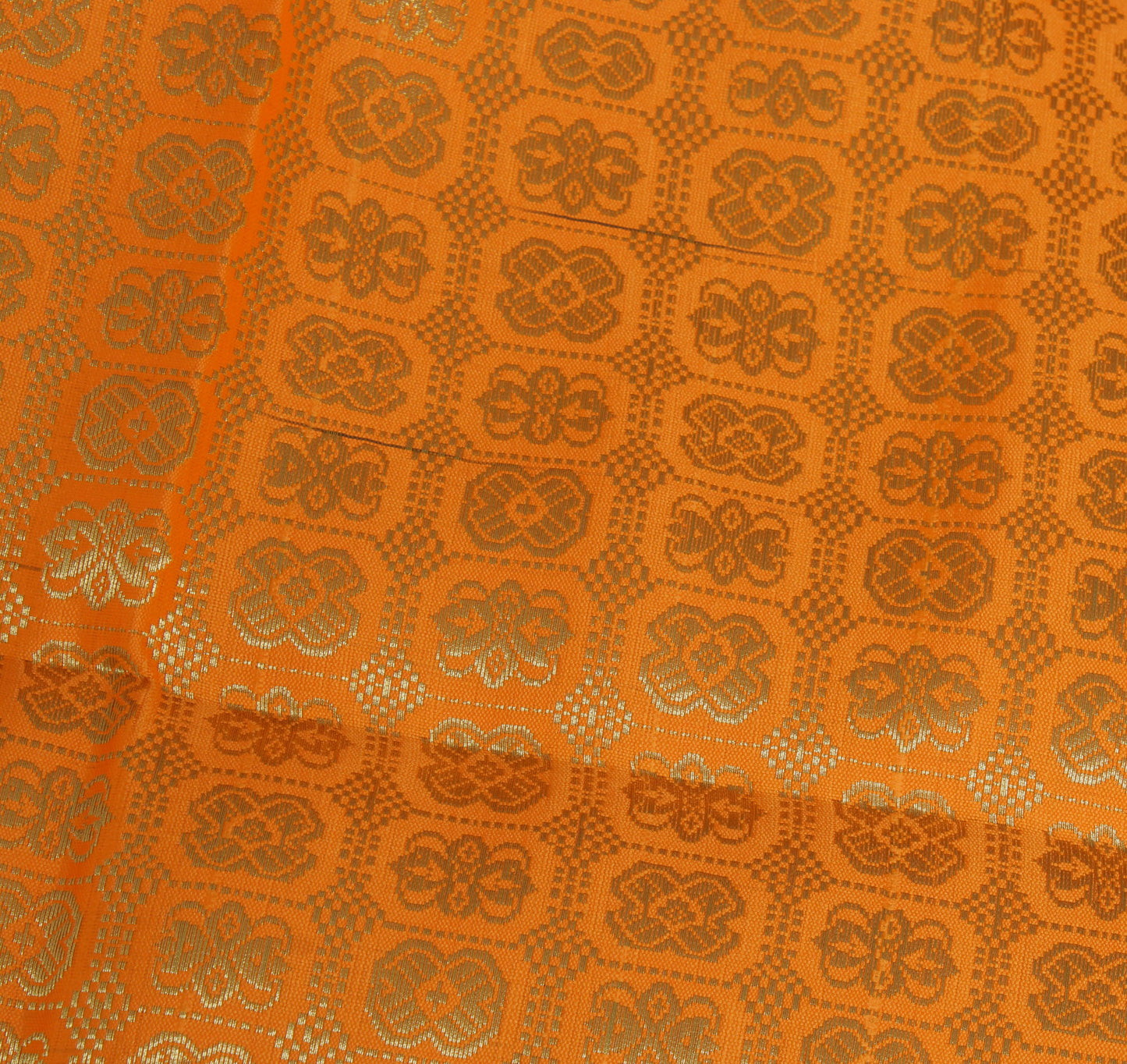 Orange Banarasi Dupatta Indian Art Silk Woven Zari Brocade Long Stole Scarves